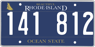 RI license plate 141812