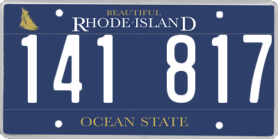 RI license plate 141817