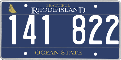 RI license plate 141822