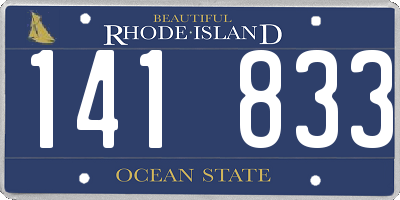 RI license plate 141833
