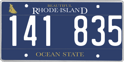 RI license plate 141835