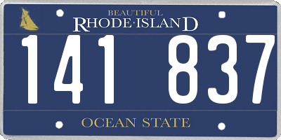 RI license plate 141837