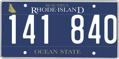 RI license plate 141840