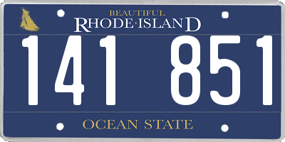 RI license plate 141851