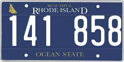 RI license plate 141858