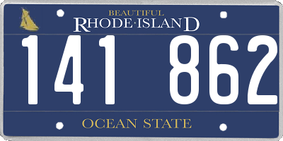 RI license plate 141862