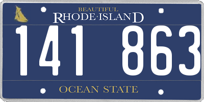 RI license plate 141863
