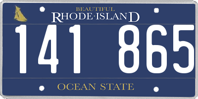 RI license plate 141865