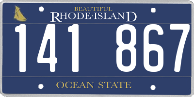 RI license plate 141867