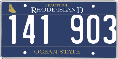 RI license plate 141903