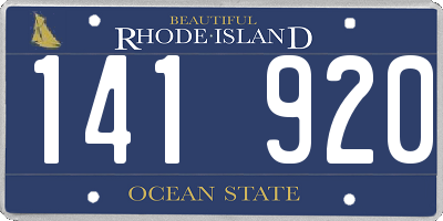 RI license plate 141920