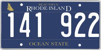RI license plate 141922