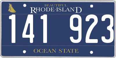 RI license plate 141923