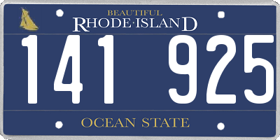 RI license plate 141925
