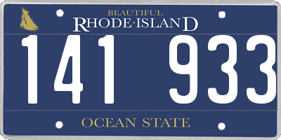 RI license plate 141933
