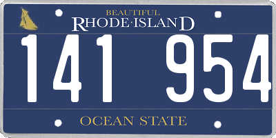 RI license plate 141954