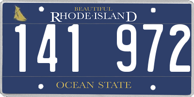 RI license plate 141972