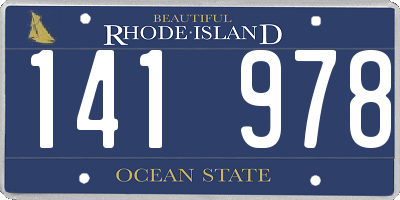 RI license plate 141978