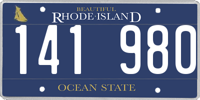 RI license plate 141980