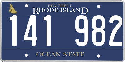 RI license plate 141982