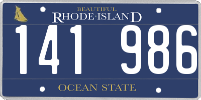 RI license plate 141986