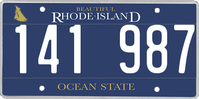RI license plate 141987