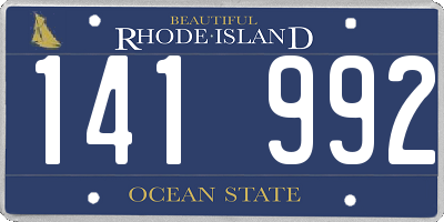 RI license plate 141992