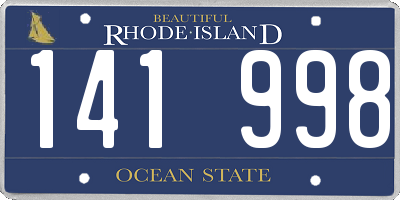 RI license plate 141998
