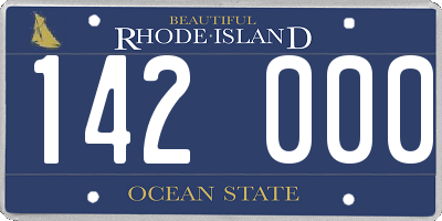 RI license plate 142000