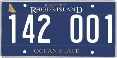 RI license plate 142001
