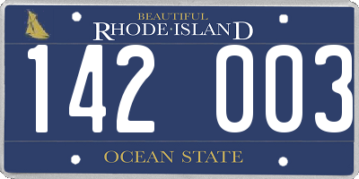 RI license plate 142003