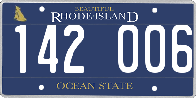 RI license plate 142006