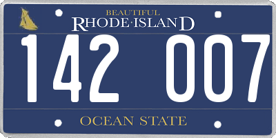 RI license plate 142007