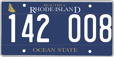 RI license plate 142008