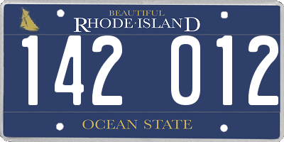 RI license plate 142012
