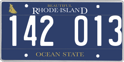 RI license plate 142013
