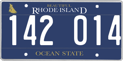 RI license plate 142014