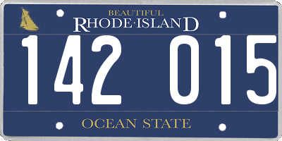 RI license plate 142015