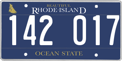 RI license plate 142017