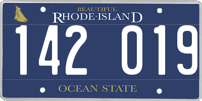 RI license plate 142019