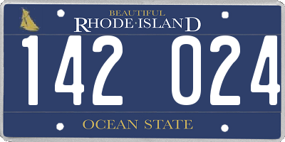 RI license plate 142024