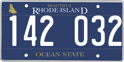RI license plate 142032