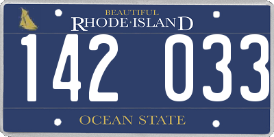 RI license plate 142033