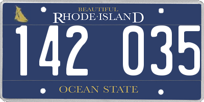 RI license plate 142035