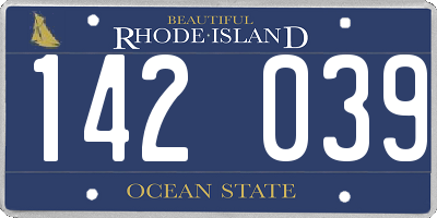 RI license plate 142039