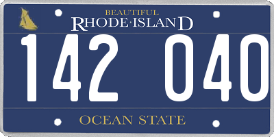 RI license plate 142040