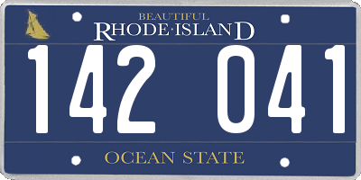 RI license plate 142041