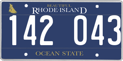 RI license plate 142043