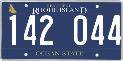 RI license plate 142044