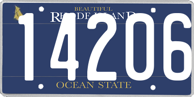 RI license plate 14206